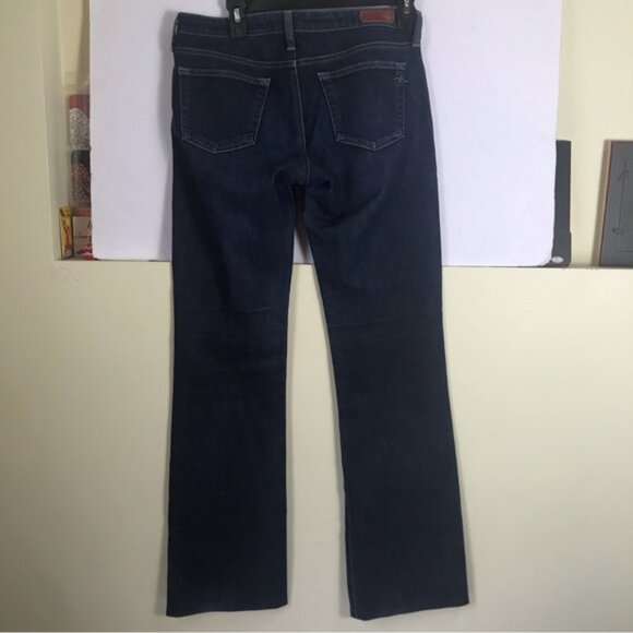 AG Adriano Goldschmied Angel Boot Cut Jeans Whiskering Jean Wide Flare Dark 28 R - Picture 3 of 16